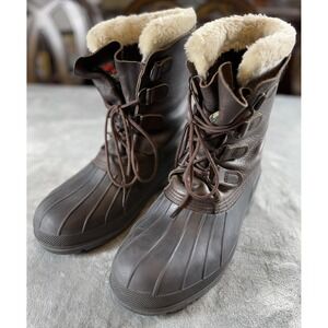 Baffin Winter Snow Boots Mens 11 Leather Waterproof Duck Insulated Faux Fur